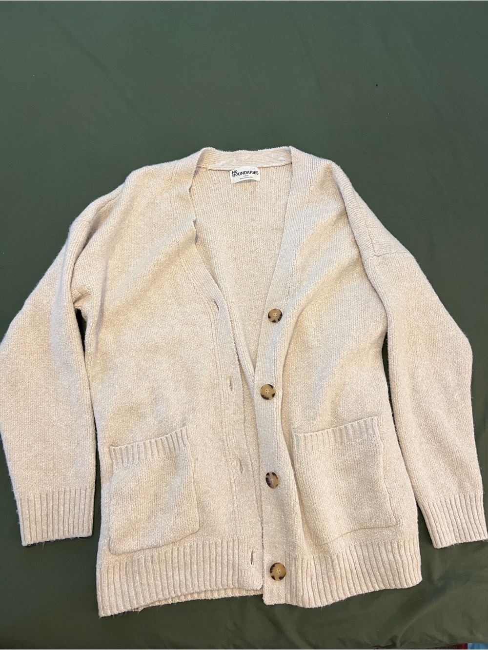 Button-Front Cardigan Sweater Size L